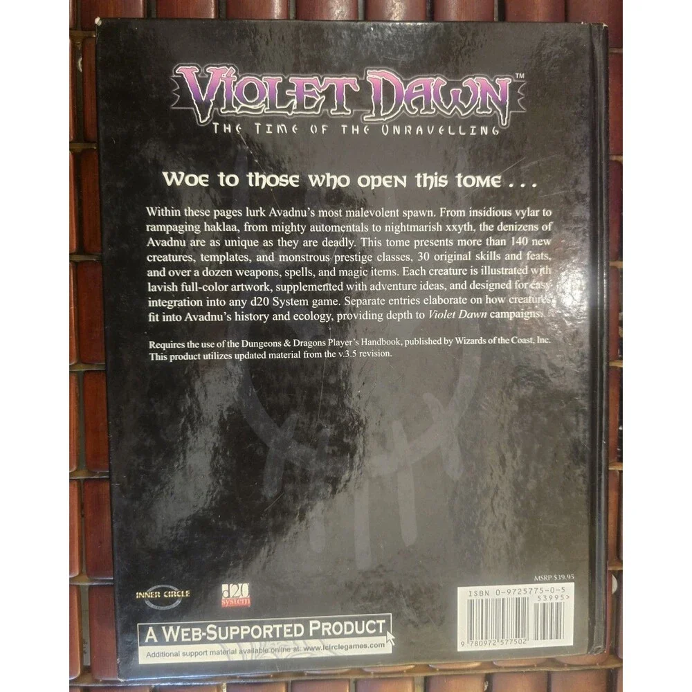 Denizens of Avadnu Violet Dawn D20 RPG Inner Circle Games 2003 Hardcover